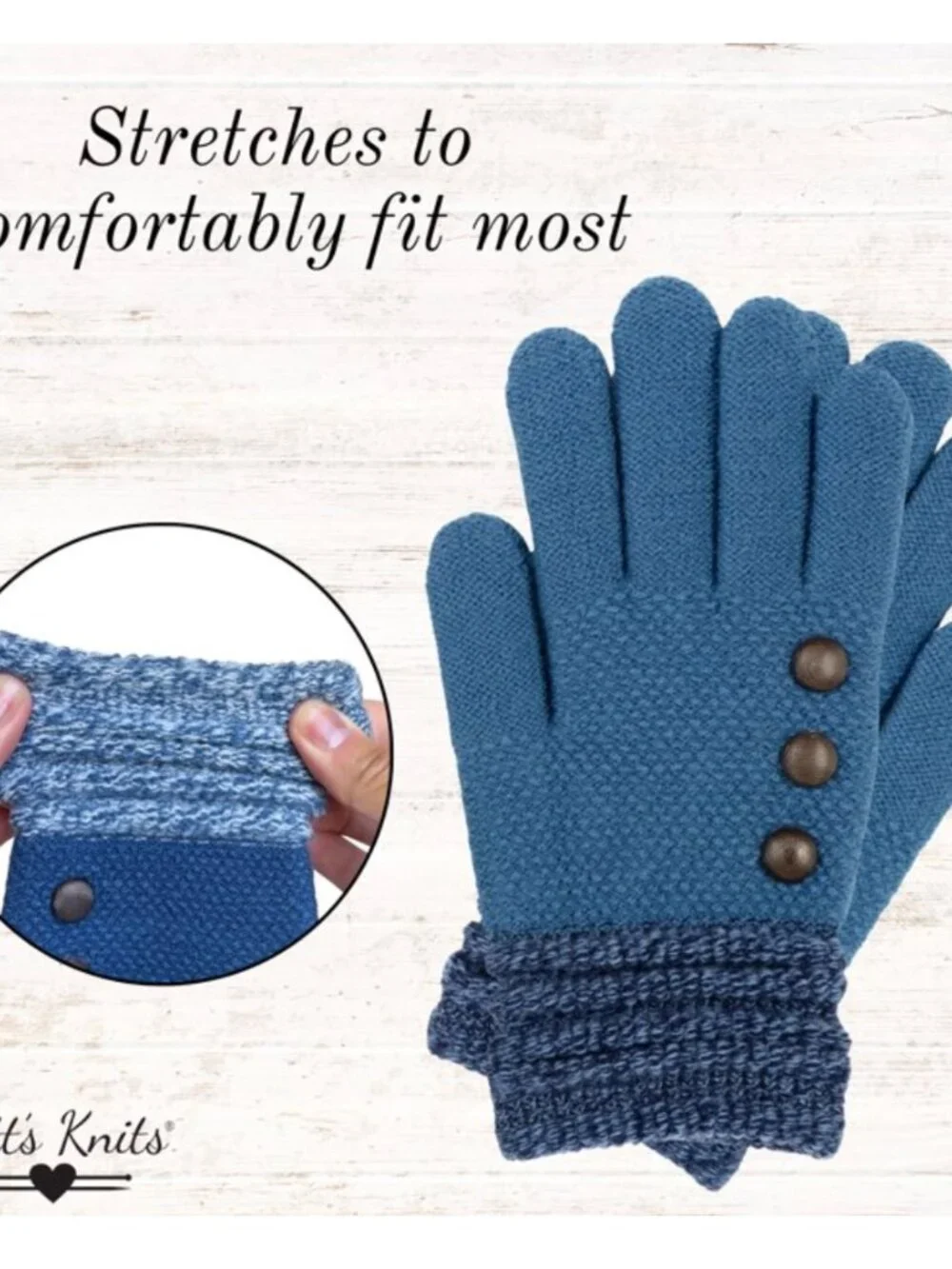 Britt's Knits Women's Ultra Soft Gloves with 3 Button Design